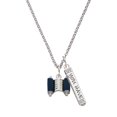 thumbnail image 1 of Delight Jewelry Silvertone Blue Torah Scroll Silvertone Live the Life You Have Imagined Bar Charm Necklace, 23", 1 of 4