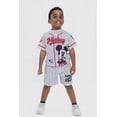 thumbnail image 2 of Disney Mickey Mouse Mesh Athletic Jersey T-Shirt and Basketball Shorts Sports Outfit Set Infant to Little Kid, 2 of 5