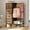 Brown, variant on 3-in-1 Dresser with Hanging Rack, 4 Fabric Drawers with Double Clothes Rack & Wheels, Tall Closet Organizer Dresser for Bedroom, Entryway, Black, 15.8" D x 29.9" W x 47.3" H
