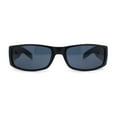 thumbnail image 2 of Mens Narrow Rectangle All Black Iconic Mad Dog Gangster Plastic Sunglasses Matte Black - Black, 2 of 4