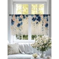 thumbnail image 4 of Navy Blue Spring Floral Sheer Curtains 54 Inch Length 2 Panels for Living Room, Farmhouse Butterfly Rustic Voile Kitchen Curtain Set, Luxury Privacy Drapes Window Treatment for Bedroom, 4 of 7