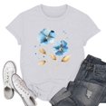 thumbnail image 2 of NAMTYQX Womens Hawaiian Shirt Short Sleeve Plus Size Print Cool Crewneck Light Muster Boyfriend Basic Womens Tops Dressy Casual White Size S, 2 of 5