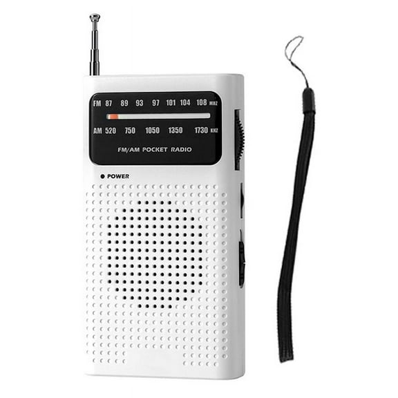 HOT Full-Band Small Portable Radio Mini AM FM Pointer Pocket for Running Compaing Travel Analog White
