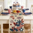 thumbnail image 6 of Nkmbld 4th of July Table Runner, Linen Patriotic Table Decoration Home Kitchen Dining Fireplace Indoor Holiday Farmhouse Decor for Memorial Day, 6 of 8