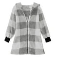 thumbnail image 5 of FNFHFY Women's Fleece Flannel Jackets Casual Zip Up Plaid Sherpa Coat Hooded Shacket Jacket with Pockets 2025 Winter Coats, 5 of 6