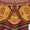 Burgundy Lotus Medallion, variant on Pastel Peacock Feather Round Tablecloth 60" x 60", Polyester Dining Table Cover, Decorative Table Cloth for Dining Room, Tea Table, Picnic, Party, and Kitchen Decor