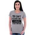 thumbnail image 3 of Cant Scare Me I Have A Crazy Brother Womens Slim Fit Graphic Tee Brisco Brands S, 3 of 5
