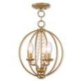 thumbnail image 1 of Livex Lighting 40913-48 Mini Lustre Convertible/monture de Plafond, Feuille d'Or Antique, 1 of 3