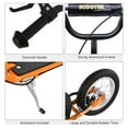 thumbnail image 6 of Aosom Youth Scooter Kick Scooter for Kids 5+ with Adjustable Handlebar Front and Rear Dual Brakes Inflatable Wheels, Orange, 6 of 9