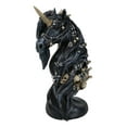 thumbnail image 4 of Macabre Black Dark Unicorn Horse With Skeleton Bones And Skulls Bust Figurine, 4 of 9