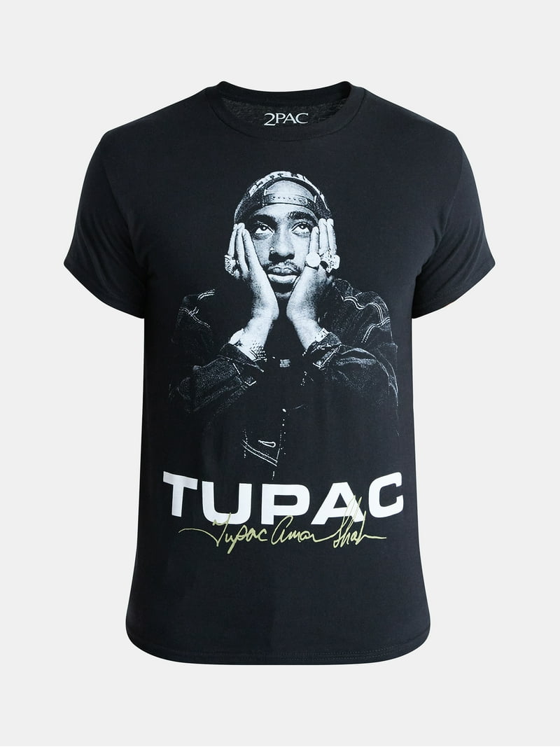 2Pac Men's and Big Men's Tupac Shakur Signature Cotton Graphic Tee