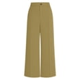 thumbnail image 5 of Wide Leg Pants for Women BWASD Straight Leg Suit Trousers Pockets Elegant Solid Color Trousers Khaki S-XXXL Casual Business Office Outfit Ladies Slacks, 5 of 7