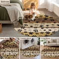 thumbnail image 5 of Round Rugs 3Ft, Cute Dog Claws Round Area Rug Washable Indoor Throw Carpet, Farmhouse Brown Wooden Grain Puppy Pawprints Small Non Slip Circle Rug for Bedroom Living Room Home Decor Aesthetic, 5 of 8