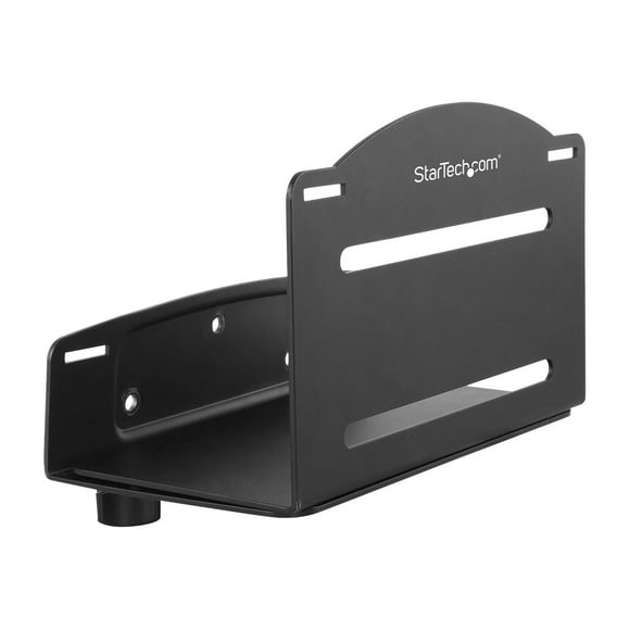 StarTech.com Wall Mount CPU Holder - Adjustable Width 4.8in to 8.3in - Metal - Computer Tower Mounting Bracket for Desktop PC (CPUWALLMNT) - Bracket - for CPU - steel - black - wall-mountable - for P/N: WALLSTS1, WALLSTS2