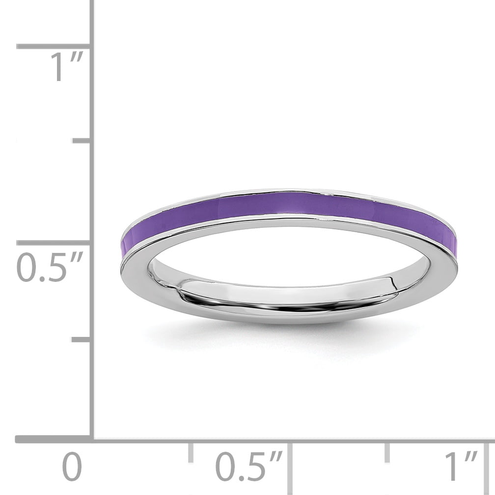 Sterling Silver Purple-Enameled 2.25mm Ring