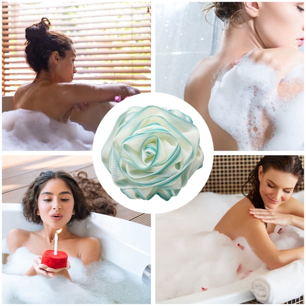 Toallas de baño con diseño de flores, suaves y que no se desparraman, con un acabado exfoliante, de gran belleza y agradables esponjas de baño.