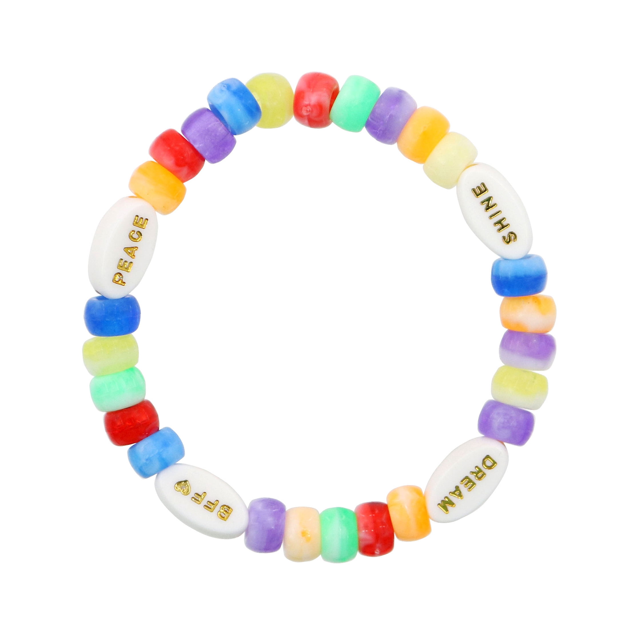 Tie Dye Pony Beads by Creatology – 5mm x 8mm Plastic Beads in Assorted Colors for Jewelry & Crafts - 12 Pack