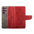 thumbnail image 4 of Wallet Case for Samsung Galaxy S23 Ultra, Butterfly Embossed Pattern Luxury PU Leather Magnetic Flip Folio Cover with Card Slots Holder Kickstand Wrist Strap Soft Silicone Shockproof Case,Red, 4 of 9