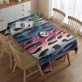 thumbnail image 2 of Colorful and Black Of Leopard Print Rectangle Tablecloth 60"x84",Waterproof Polyester Rectangle Table Cloth, Wipeable Spillproof Polyester Tablecloth for Dining, Camping, Indoor and Outdoor, 2 of 5