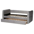 thumbnail image 5 of Baxton Studio Finch Light Gray Velvet Fabric Full Size Daybed with Trundle, 5 of 6