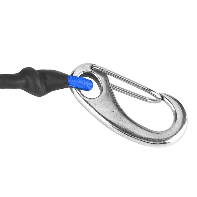 Elastic String Boating Kayak Paddle Safety Rod Leash with Carabiner for Paddling Black Kayaking