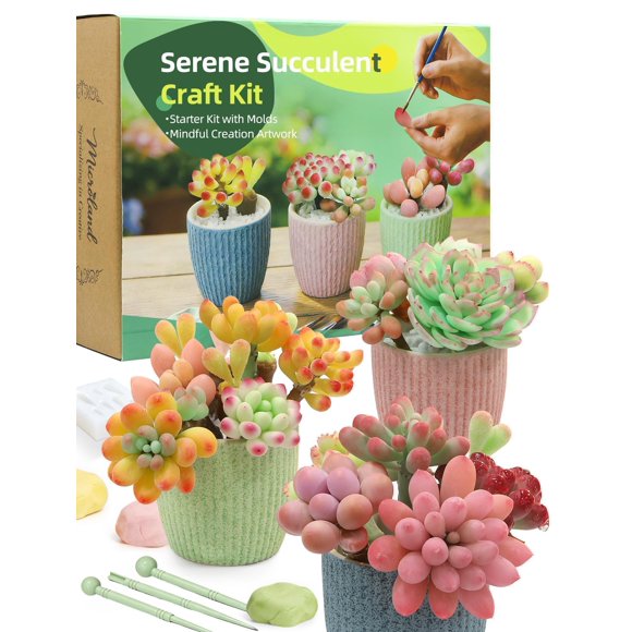 Kit de manualidades Microland Crafty Clay para suculentas y elaboración de flores