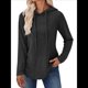 thumbnail image 3 of Sudadera con Capucha de Punto Acanalado Suave para Mujer, Suéter de Larga, Sudadera Ligera y Acogedora para Otoño. Negro L, 3 of 6