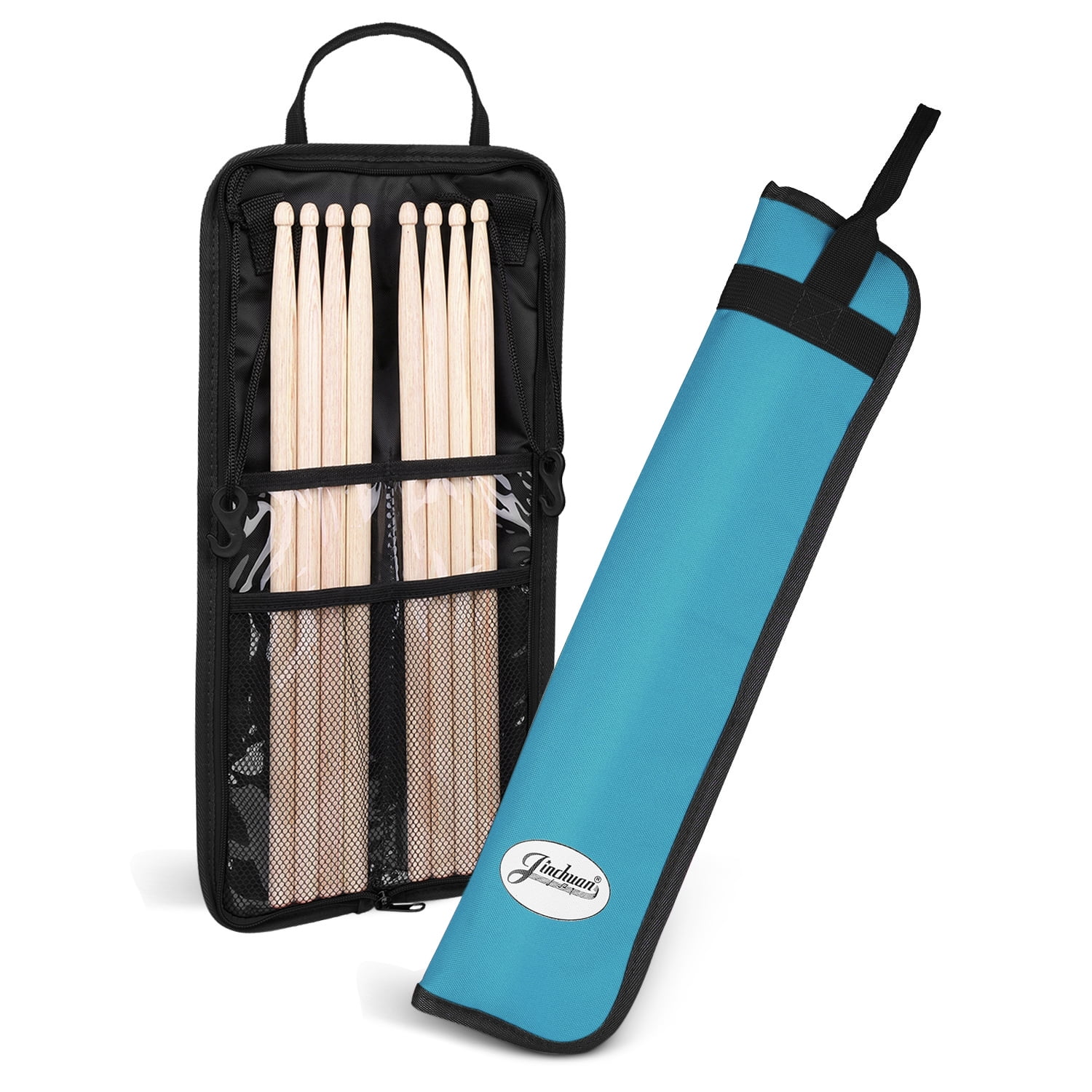 Drumsticks Gig Bag, Percussion Music Accessory Case w/ a Hook