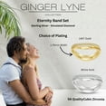 thumbnail image 2 of Thin Wedding Band Set for Women Sterling Silver CZ Eternity Bands Stackable by Ginger Lyne, 2 of 6