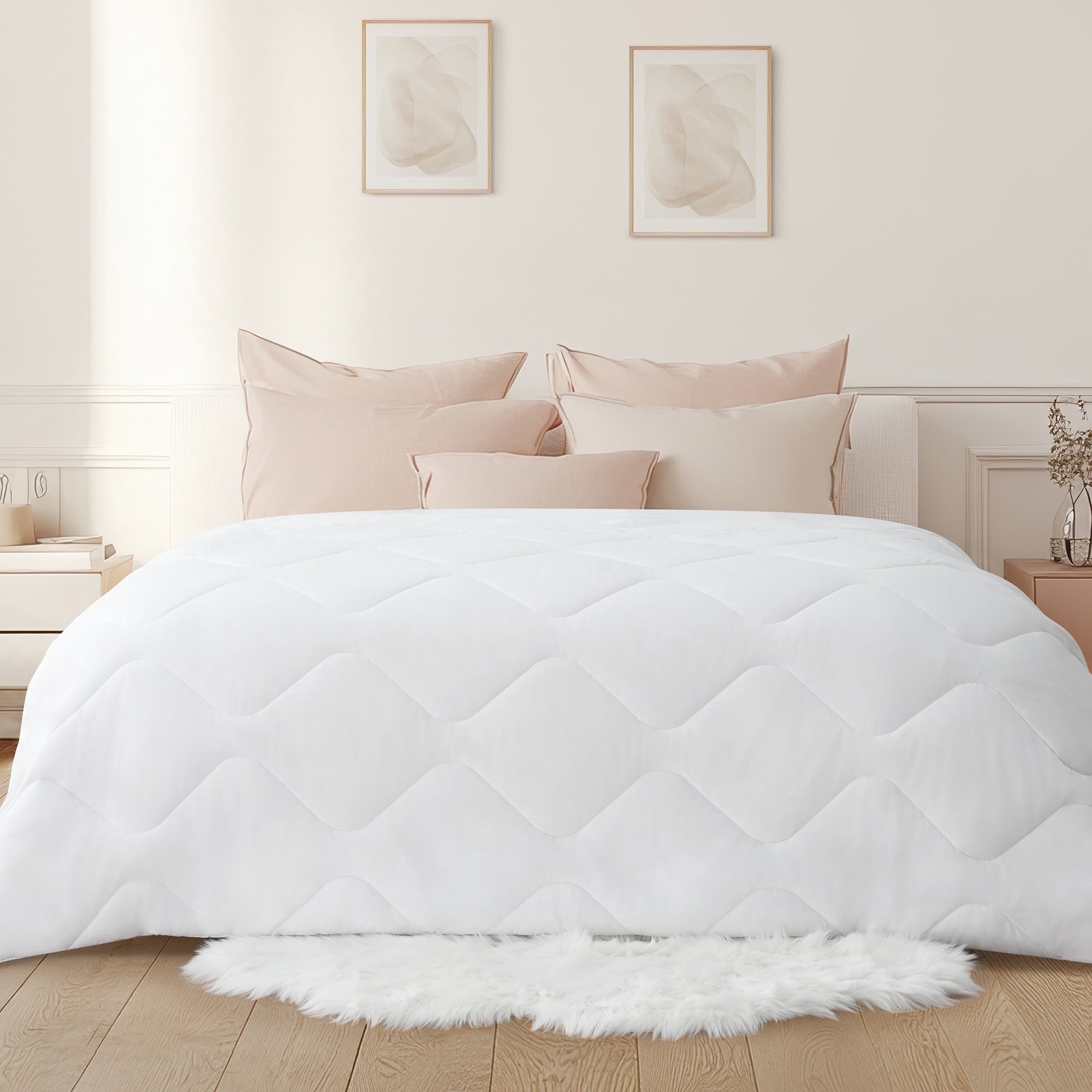 MARNUR All-Season Comforter Duvet Insert, Breathable Cooling Quilted Down Alternative, Fluffy Soft Luxury Hotel Style, Machine Washable, Full Size 82"x86"