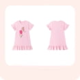 thumbnail image 6 of Bellafa 2-7T Girl's Summer Dress 100% Cotton Ruffle Sleeve A-Line Casual Sundress Toddler Kids Appliuqe Shirt Dresses, 6 of 7