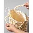 thumbnail image 2 of Nvzi Bolso de hombro tejido, bolso de mano tejido y bolso de cosméticos, bolso de mano tejido elegante para playa de verano, 9,05 x 0,98 x 13,38 pulgadas, negro, 2 of 4