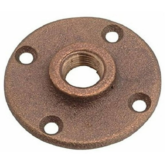 Supply Giant BRFF0114-NL 1-1/4" Threaded Brass Floor Flange with Holes, Lead Free