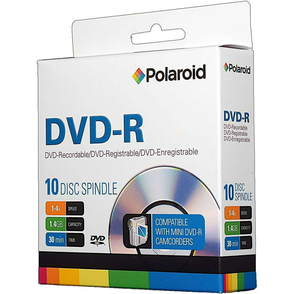 10 PCS Polaroid Mini DVDR 1.4GB 30 Min 14x Recordable 8cm Disc