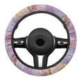 thumbnail image 2 of Yuyamidu Purple Marble Print Steering Wheel Cover for Car Sedan Winter Warm Car Steering Wrap Decor Flannel Auto Steering Wheel Accessories, Easy to Install, 2 of 7