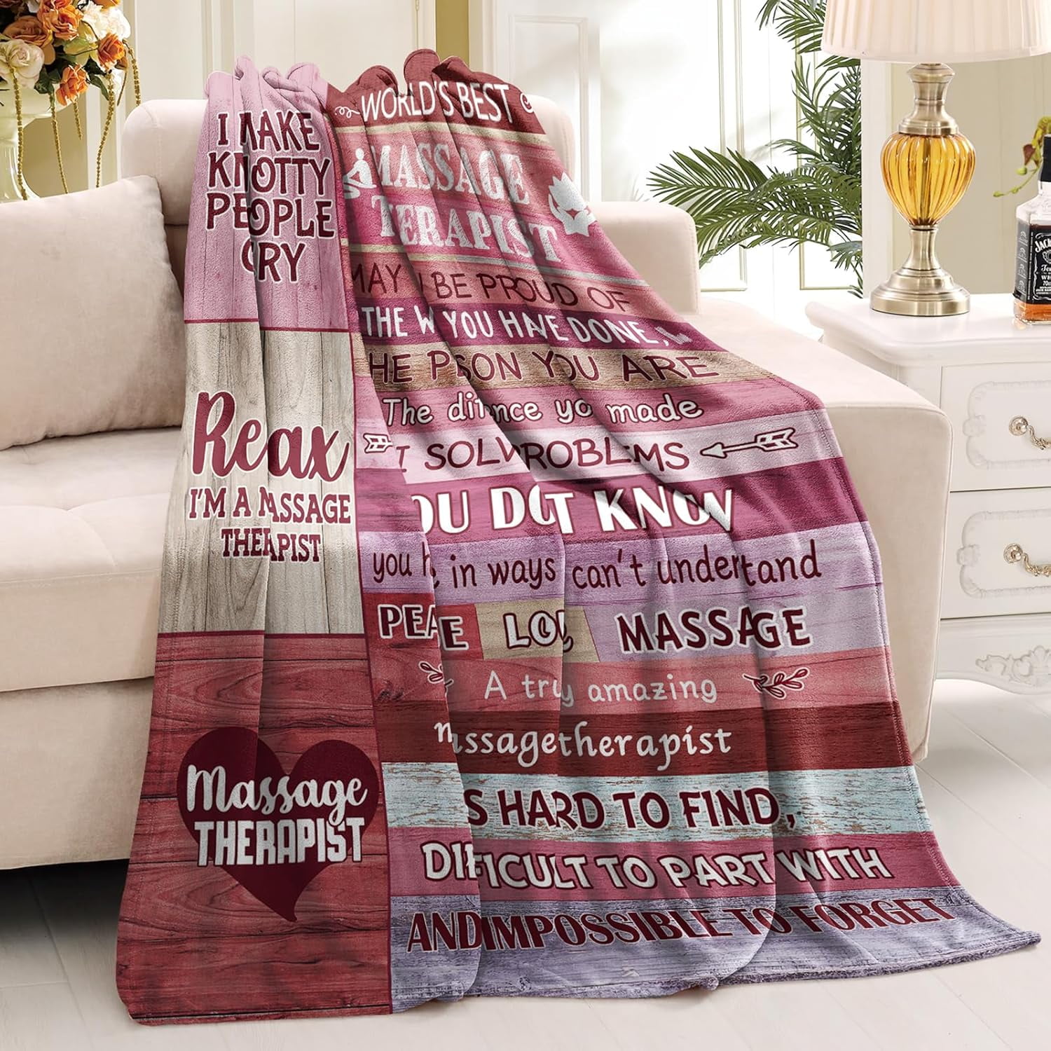 Massage Therapist Gifts for Women, Massage Therapist Blankets, Massage Therapist Appreciation Gift, Gifts for Massage Therapists on Therapeutic Massage Awareness Day, Chirstmas Throw Blankets 50x60