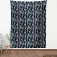 thumbnail image 4 of Navy Blue Fabric by the Yard Upholstery, Plenitude Hand Drawn Colorful 8 Number Written Boat Composition on Plain Backdrop, Decorative Fabric for DIY and Home Accents, Multicolor by Ambesonne, 4 of 5