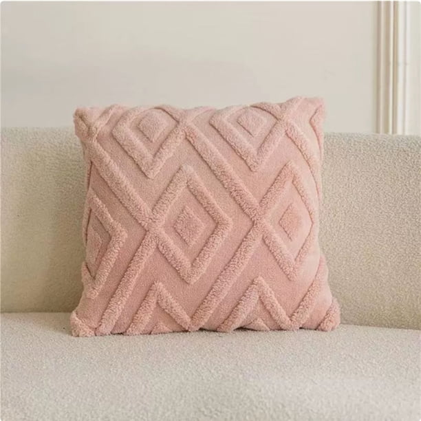 Funda de almohada geométrica a cuadros lisa para sofá, dormitorio, funda de cojín decorativa – Tejido suave con cremallera oculta – Funda de almohada decorativa para el hogar, ideal para el