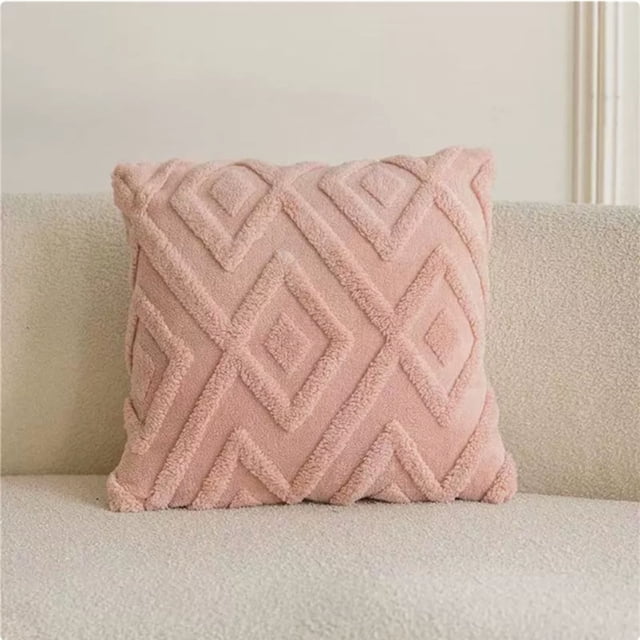 Funda de almohada geométrica a cuadros lisa para sofá, dormitorio, funda de cojín decorativa – Tejido suave con cremallera oculta – Funda de almohada decorativa para el hogar, ideal para el
