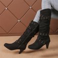 thumbnail image 7 of KEVCHE Women's Chunky Heel Knee High Boots, Fall Winter Lace Up Pointed Toe High Heel Boots with Breathable Lining, Trendy Boots for Daily Party Wear, 7 of 7