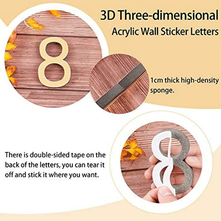 Self 0-9 Numbers Numbers Sets (2/3/4inch) Strong for Houses Number Reflective for Outside Stickers 5 Adhesive Mailbox Address Stickers Light for Phone
