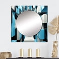 thumbnail image 1 of Designart "Focused Blue Op Art A Visual Journey VI" Abstract Square Mirror For Wall Decor - Large Blue Square Mirror Printed Wall Decor - Transitional Square Living Room Mirror, 1 of 5