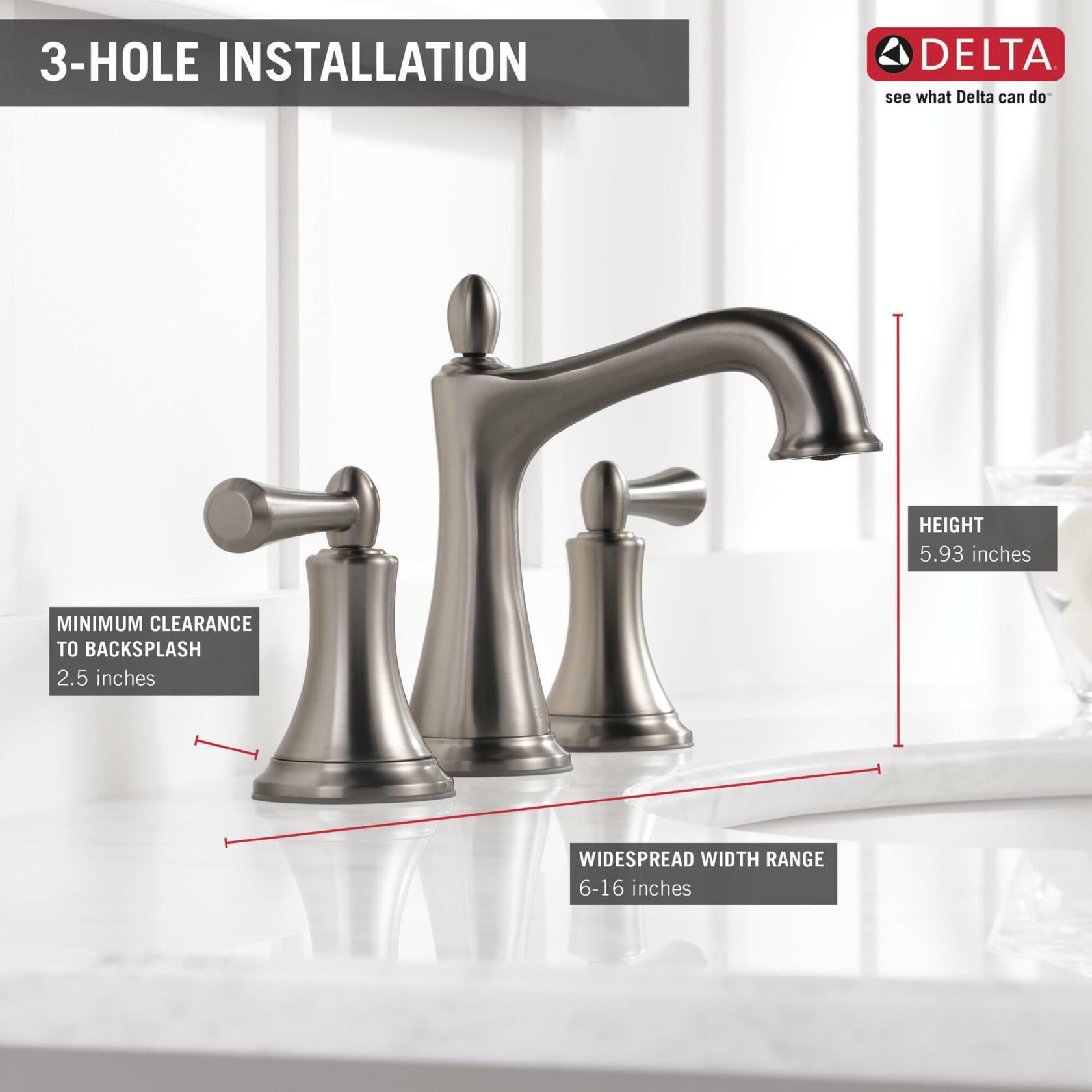 Delta 35774LF-SP Rila 8 in. Widespread 2-Handle Bathroom Faucet in SpotShield Brushed Nickel
