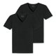 thumbnail image 1 of Pack de 2 Camisetas para Hombre SCHIESSER - Serie "95/5", Cuello en V, S-4XL Negro L (Large), 1 of 3