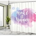 thumbnail image 4 of Ambesonne Saying Shower Curtain, Make It Happen Slogan, 69"Wx75"L, Pale Blue Pink Lilac, 4 of 4