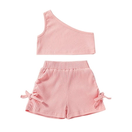 

KI-8jcuD Clothes For Girls 10-12 Years Old Trendy Baby Girls Sleeveless Ribbed Vest Tops Solid Shorts Pants 2Pcs Set Take Luck Home Clothes Young Girls Outfits Baby Girl 5 Month 12 Month Girl Clothe