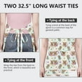thumbnail image 6 of White Highland Cow Flower Dress Pattern Apron-Garden Aprons for Women with Pockets-Cotton Linen Waterproof Kitchen Cooking Gardening Aprons Adjustable for Kitchen,Cooking,BBQ and Salon 33x27 Inch, 6 of 7