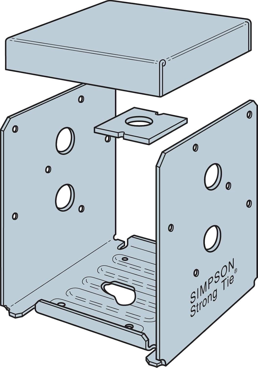 Simpson Strong-Tie ABU66RZ ABU ZMAX Galvanized Adjustable Standoff Post Base for 6x6 Rough Pack of 10