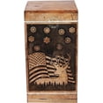 thumbnail image 2 of Handcrafted American Flag Engraved Wooden Urns for Human Ashes Adult Large - Floral Cremation Urn for Ashes - Burial Urn for Columbarium - Funeral Box (250 LB - Hardwood, Design-1), 2 of 4