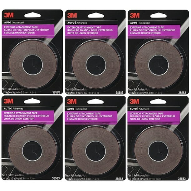 3M 38583 Exterior Attachment Tape 1/4" x 15� (6 Pack 3M 38583 Exterior Attachment Tape 1/4" x 15� (6 Pack